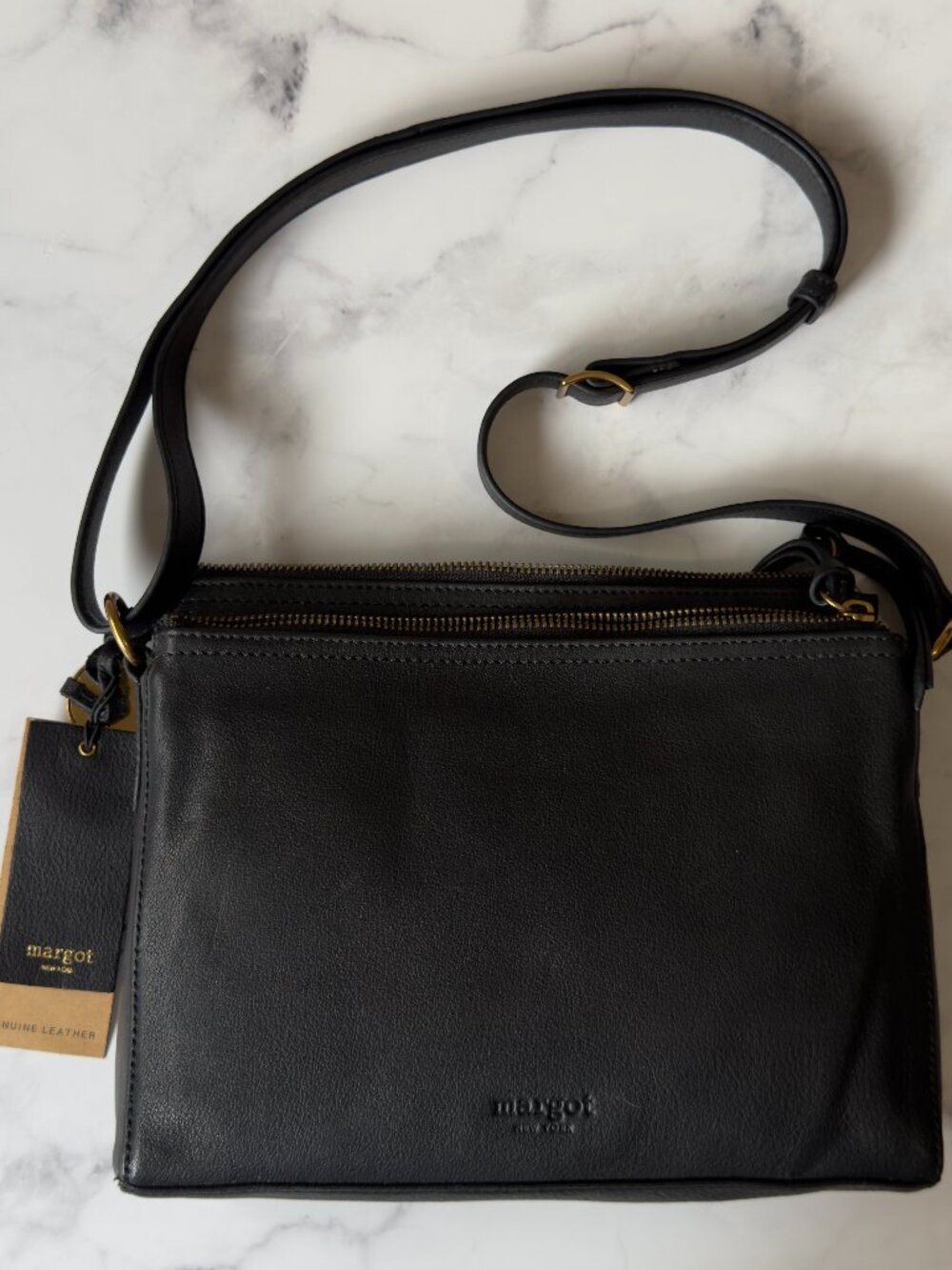 MARGOT Black Leather Jules Large Crossbody NWT